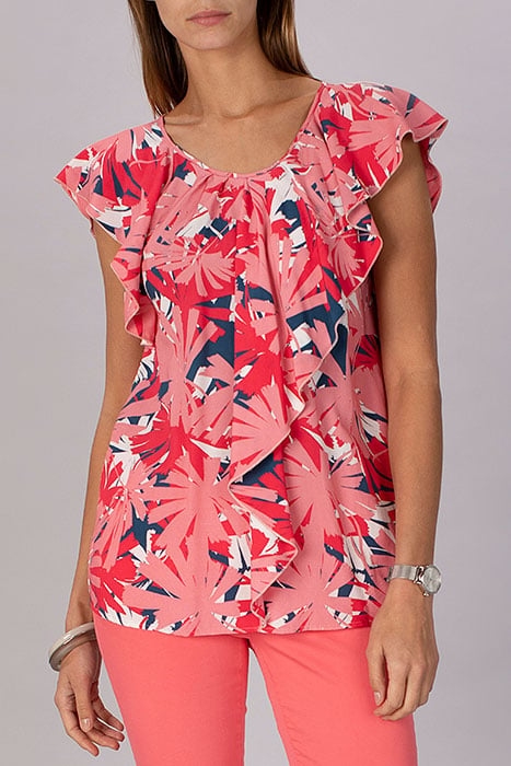 VISCOSE SHIRT WITH VOLANT PINK 1