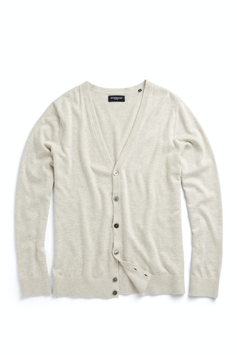 COTTON SILK BUTTON CARDIGAN SEASHELL 1