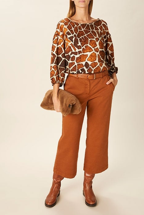 WIDE PANT BIG APLLIC BACK BROWN 4