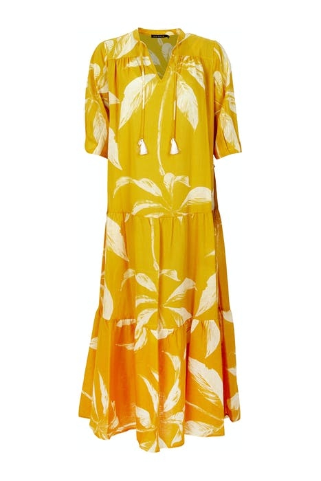 DRESS 3/4SL LONG WIDE VOLANT S00252 1