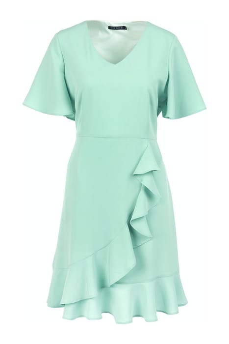 DRESS VOLANT FRONT & SLEEVE GREEN 1