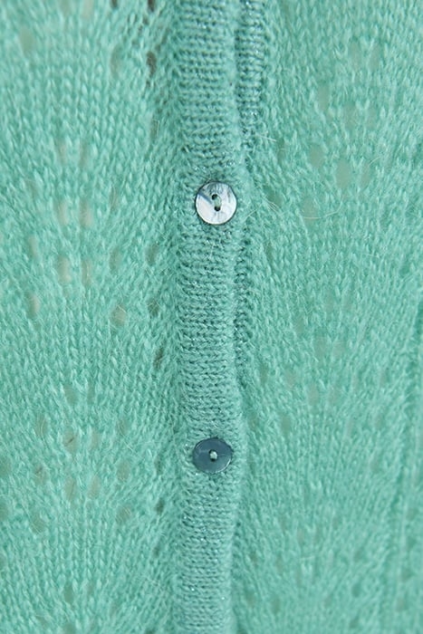 CREW NCK FANCY AJOUR CARDI LS GREEN 3