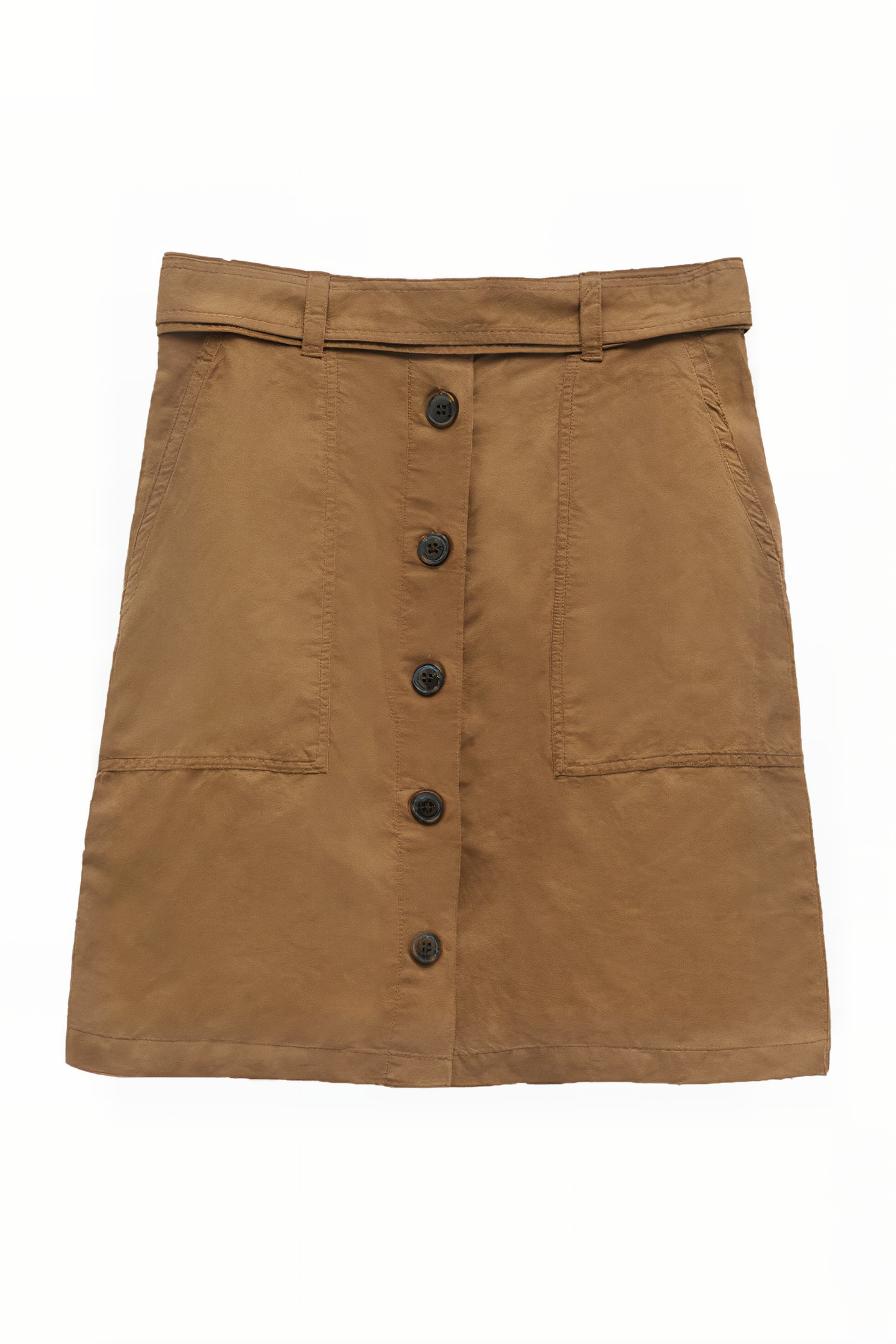 YESTER LINEN BELTED MINI SKIRT OTTER TAN 3