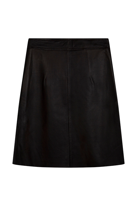 PANEL BUTTON LEATHER SKIRT DK. CHOCOL 3