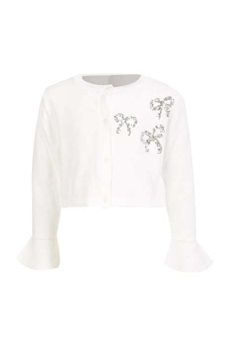 BOLERO WITH SEQUIN BOWS WHITE 8
