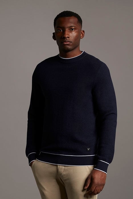 BLACK EAGLE TEXTURE KNIT CREW NECK DARK NAVY 1