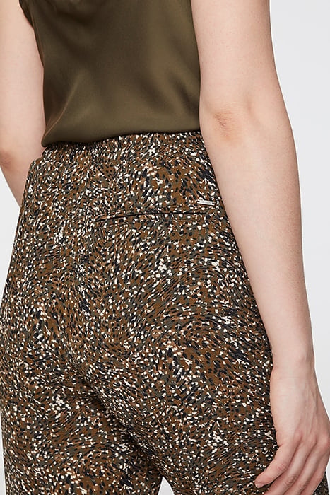 MICRO CAMOUFLAGE-PRINT CRÊPE STRAIGHT TROUSERS KHAKI 6