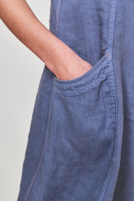 AVERY LINEN DRESS MID BLUE 6