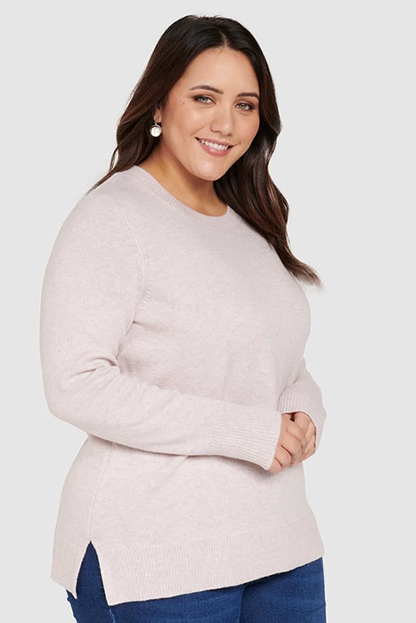 IVETTE CREW NECK CURVE JUMPER BLUSH 4