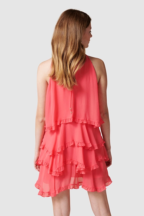 GRETA RUFFLE MINI DRESS CORAL 3