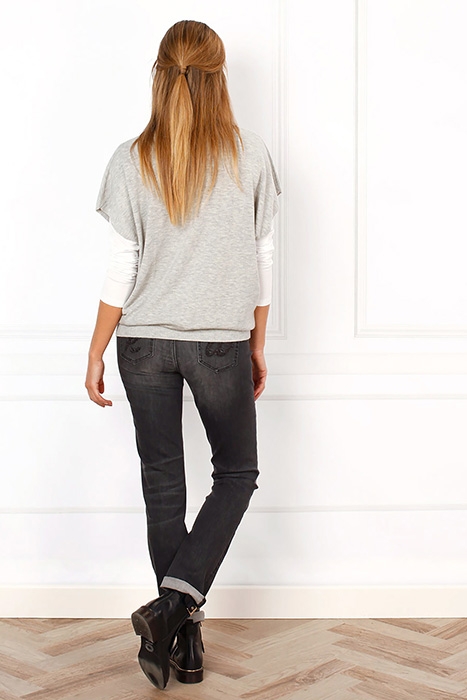 V-NECK PONCHO GREY 5