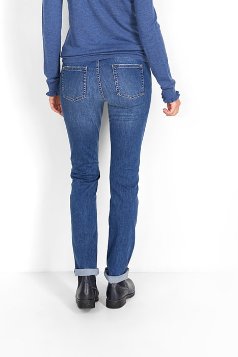 5-POCKET STRAIGHT FLOWERS BLUE 3