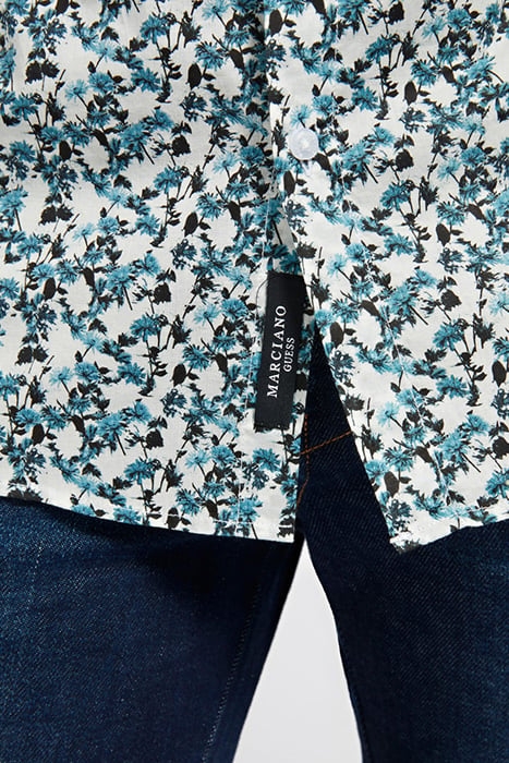 LS ITALIAN COLLAR NOTCHED CUFF BLUE BLOOM FLOWER BLUE BLOOM  4