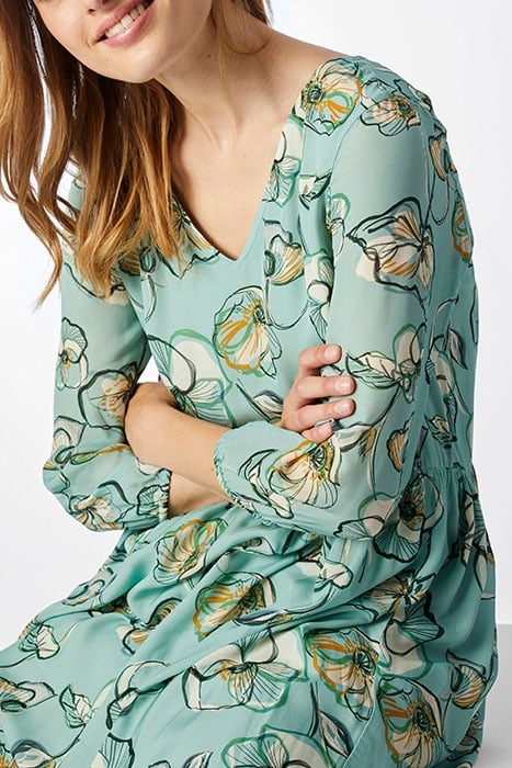 DRESS LONG PRINTED AQUA 4
