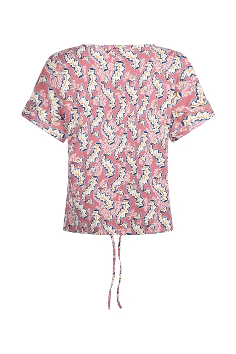 SHELLY FRILL SLEEVE JERSEY TEE PURPLE MULTI 2