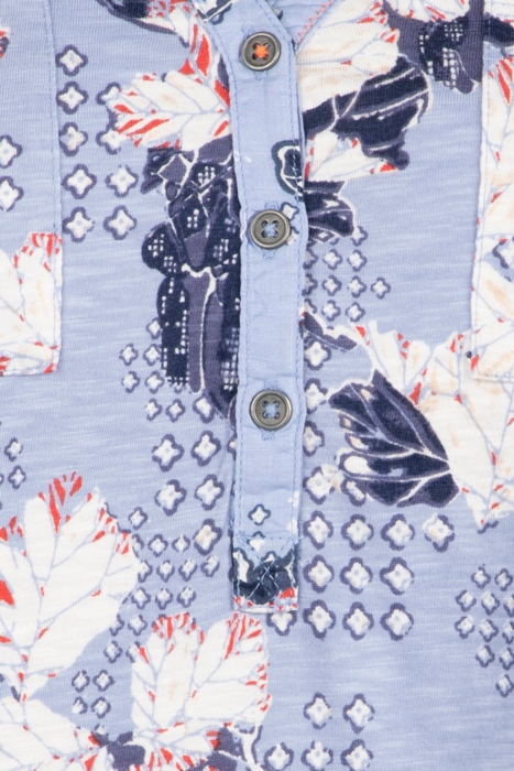 SUMMER JERSEY WOVEN MIX TUNIC BLUE MLT 5