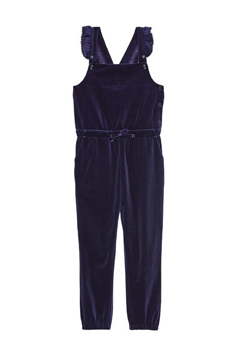 FRILLY VELVET JERSEY JUMPSUIT DARK NAVY 1