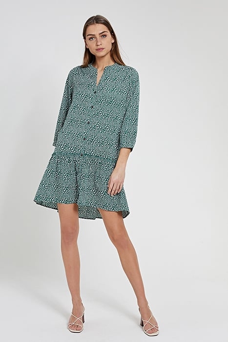 LADIES TUVALU DROP WAIST DRESS HUNTER GREEN 1