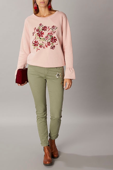 COTTON 5 POCKET PANTS GREEN 4