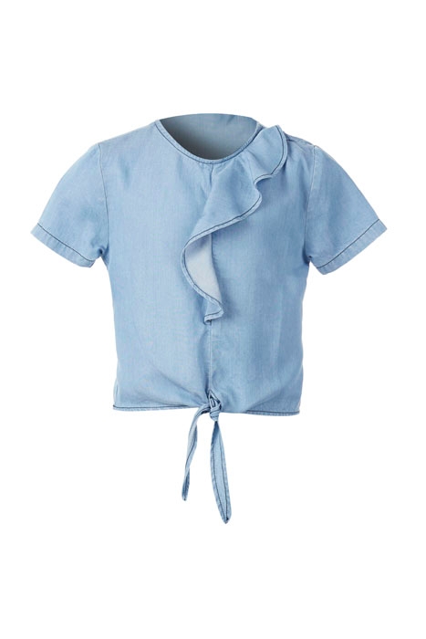 FRONT KNOT LYOCELL SHIRT BLUE 1