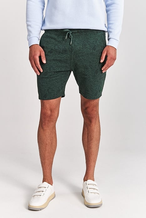 MEN SWEATSHORT GRAPHIC LEAVES CILANTRO GREEN 2