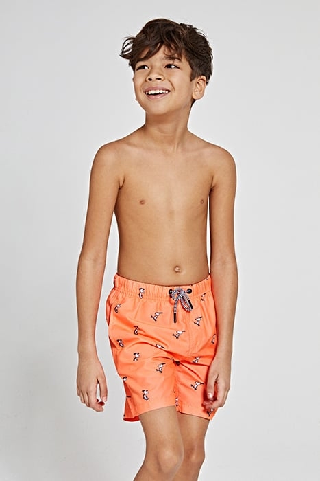 BOYS SWIMSHORT SNOOPY HAPPY SKATER NEON ORANGE 3