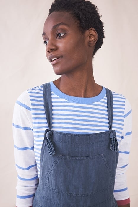 DEBBIE LINEN DUNGAREE MID BLUE 5