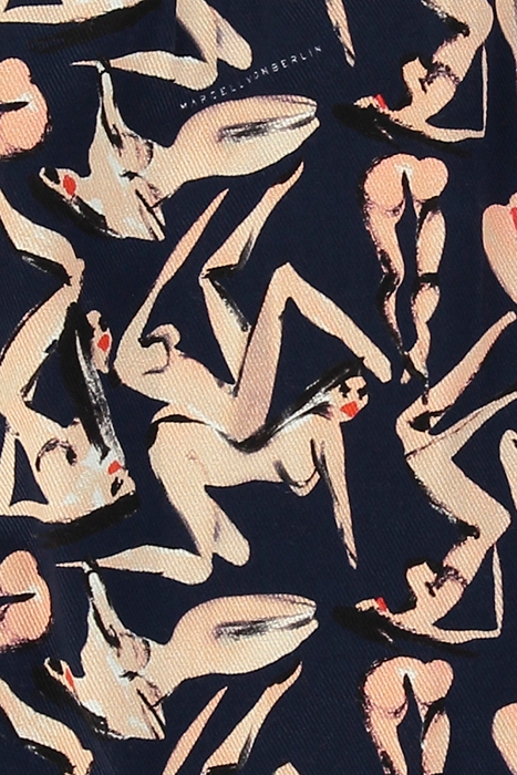 WOMENS DENIM MINI SKIRT PRINT / BLUE 3