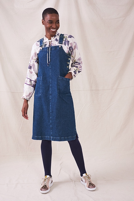 WILLOW DENIM MIDI PINNY DRE  DENIM 2