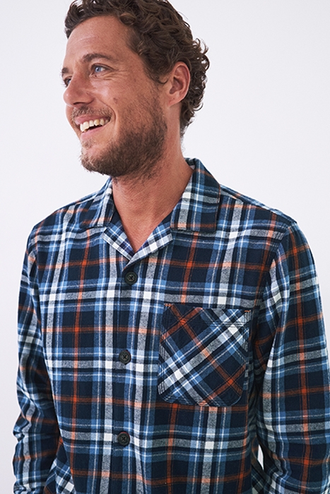 ROWCROSS CHECK PJ SHIRT NAVY MULTI 3