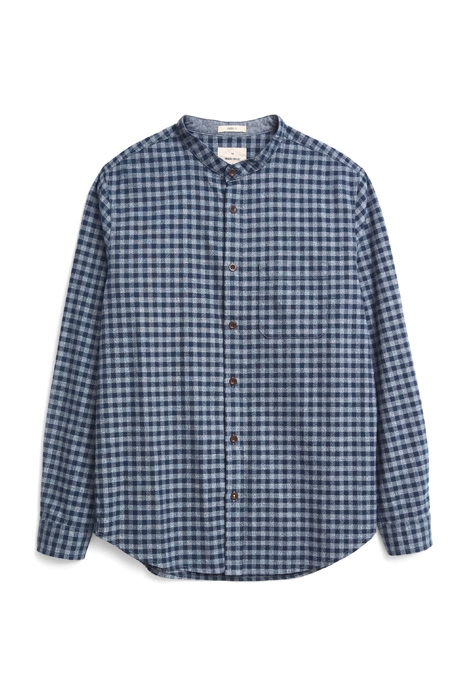 GORSE GRANDAD CHECK SHIRT DARK NAVY 1