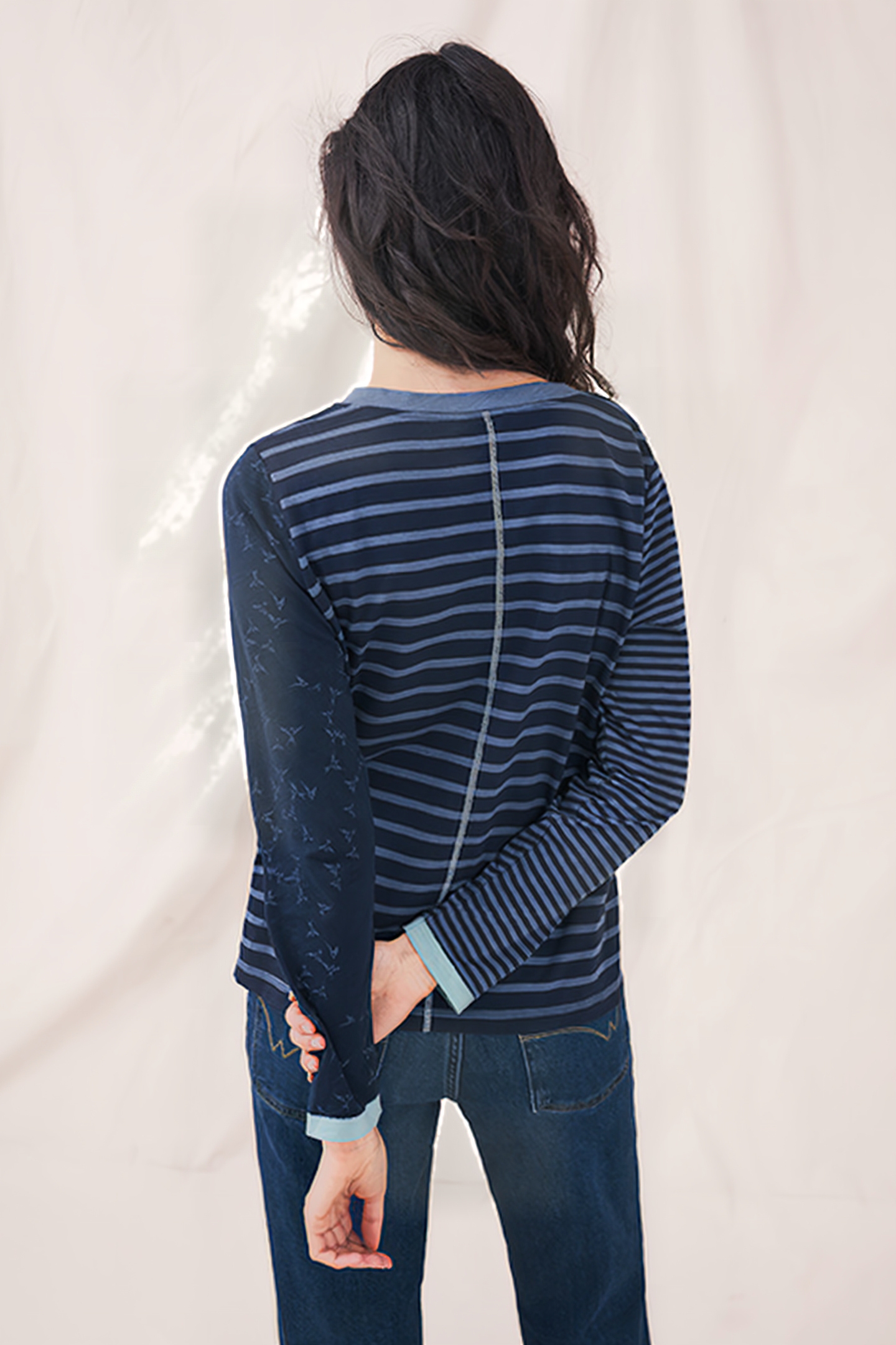 LS NELLY PRINT MIX TEE NAVY MULTI 2