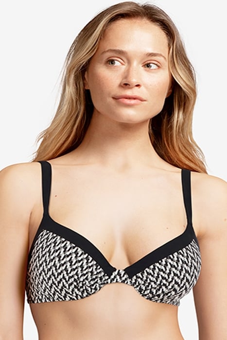 SW BRA TSHIRT PLUNGE BLACK / WHITE 2