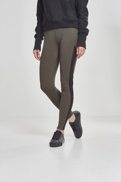 LADIES JACQUARD CAMO STRIPED LEGGINGS DARKOLIVE/BLACKCAMO 2