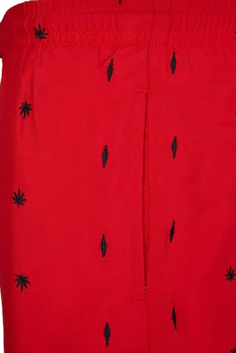 EMBROIDERY SWIM SHORTS LEAF/FIRERED/NAVY 6