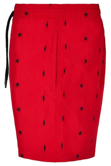 EMBROIDERY SWIM SHORTS LEAF/FIRERED/NAVY 4