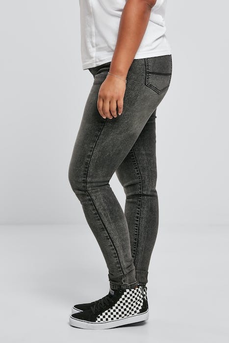 LADIES HIGH WAIST SKINNY JEANS BLACK STONE WASHED 6