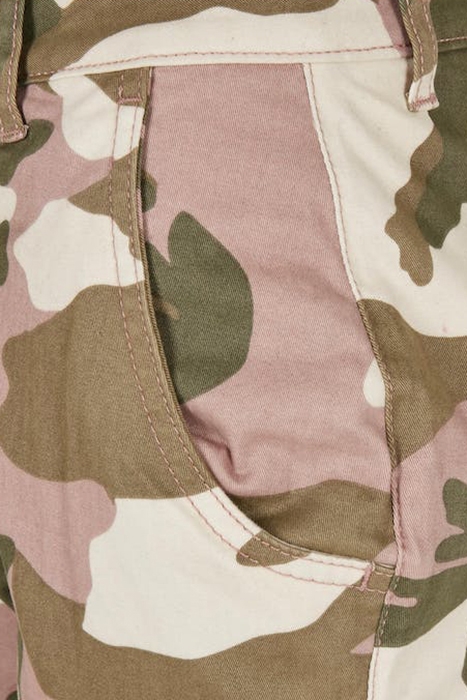 LADIES HIGH WAIST CAMO CARGO PANTS DUSKROSE CAMO 7