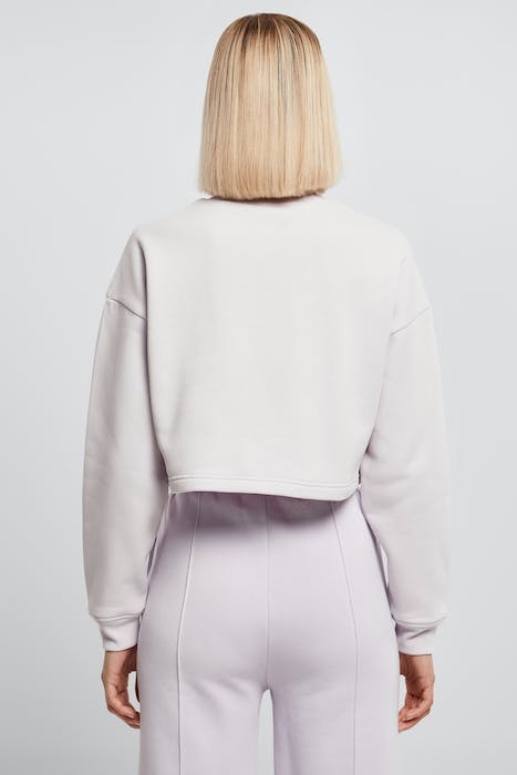 LADIES CROPPED OVERSIZED SWEAT HIGH NECK CREW SOFTLILAC 3