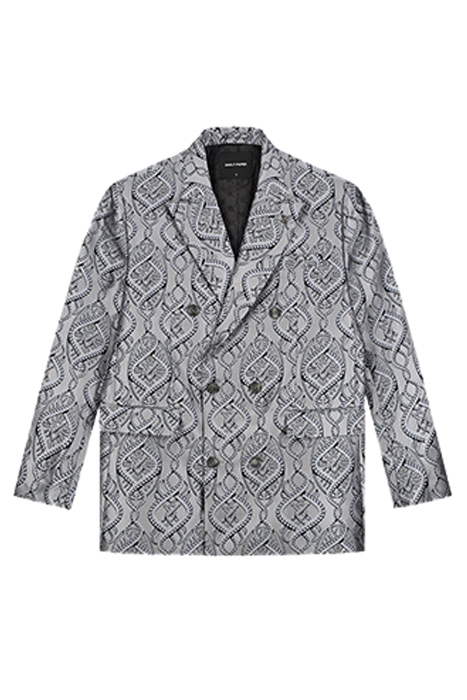 GREY BLUE BRAIDS LILO BLAZER 1