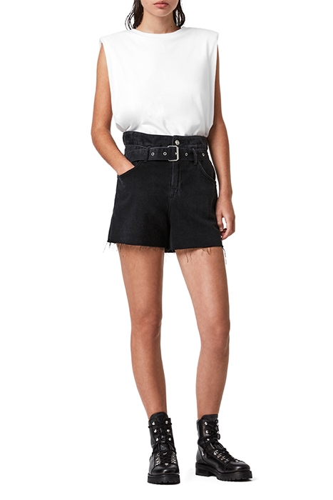 HANNAH PAPERBAG SHOR WASHED BLACK 2