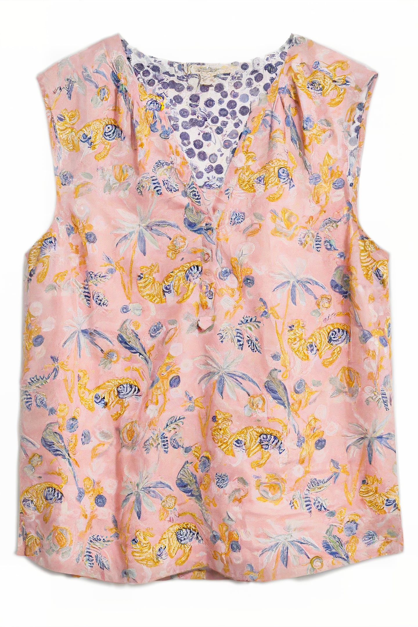 SOPHIA LINEN VEST PINK MULTI 1