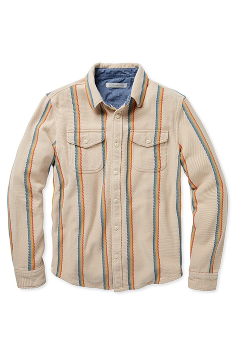 BLANKET SHIRT WHEAT RAINBOW STRIPE 4