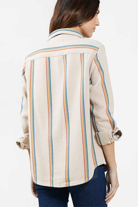 BLANKET SHIRT WHEAT RAINBOW STRIPE 2