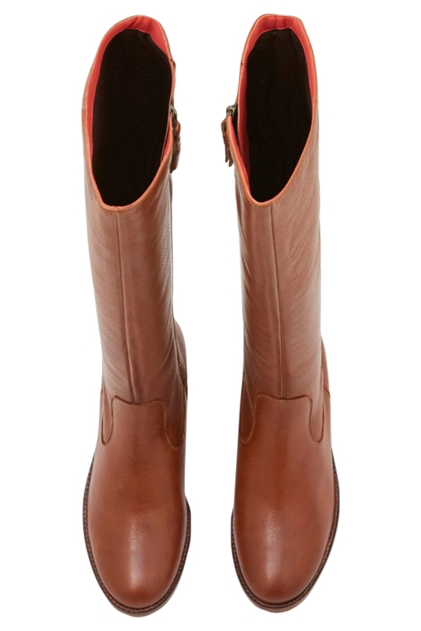 JEAN BLOCK HEEL LONG BOOT MID TAN 3