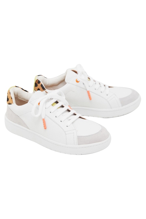LEATHER LACE UP TRAINER WHITE 2