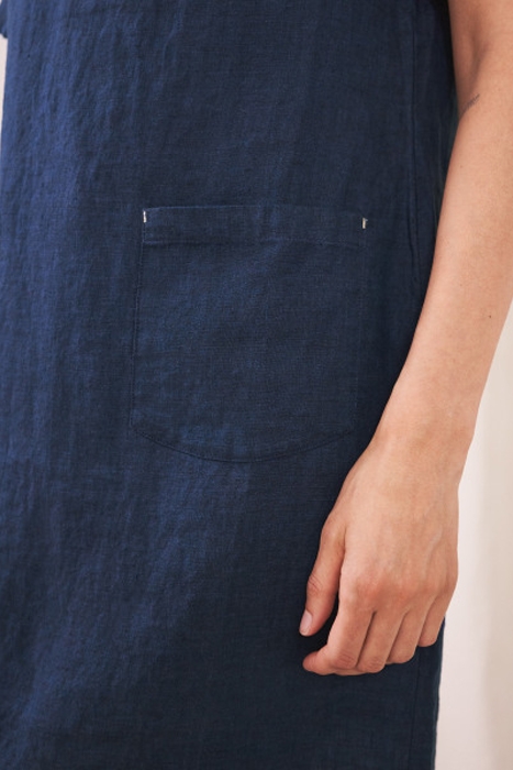 EDIE LINEN DRESS DARK NAVY 2
