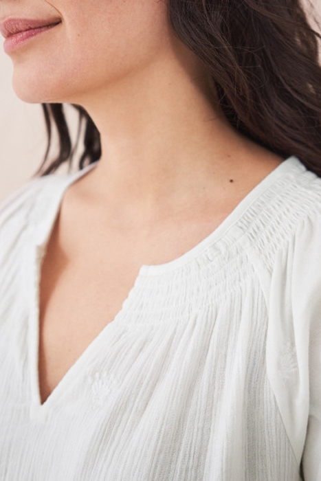 LUELLA EMBROIDERED TOP NAT WHITE 2