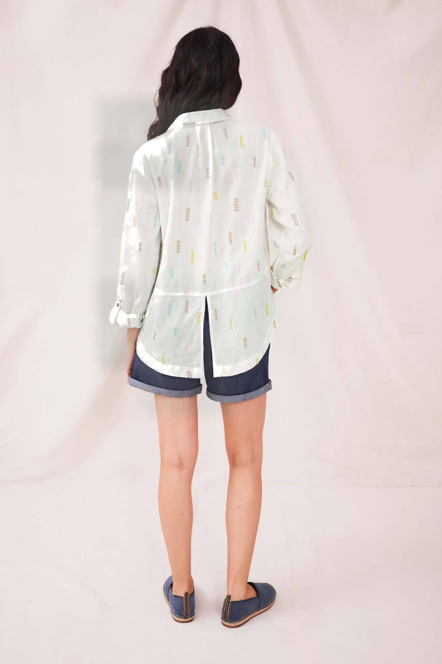 LAYLA EMBROIDERED LINEN SHIRT WHITE MULTI 3