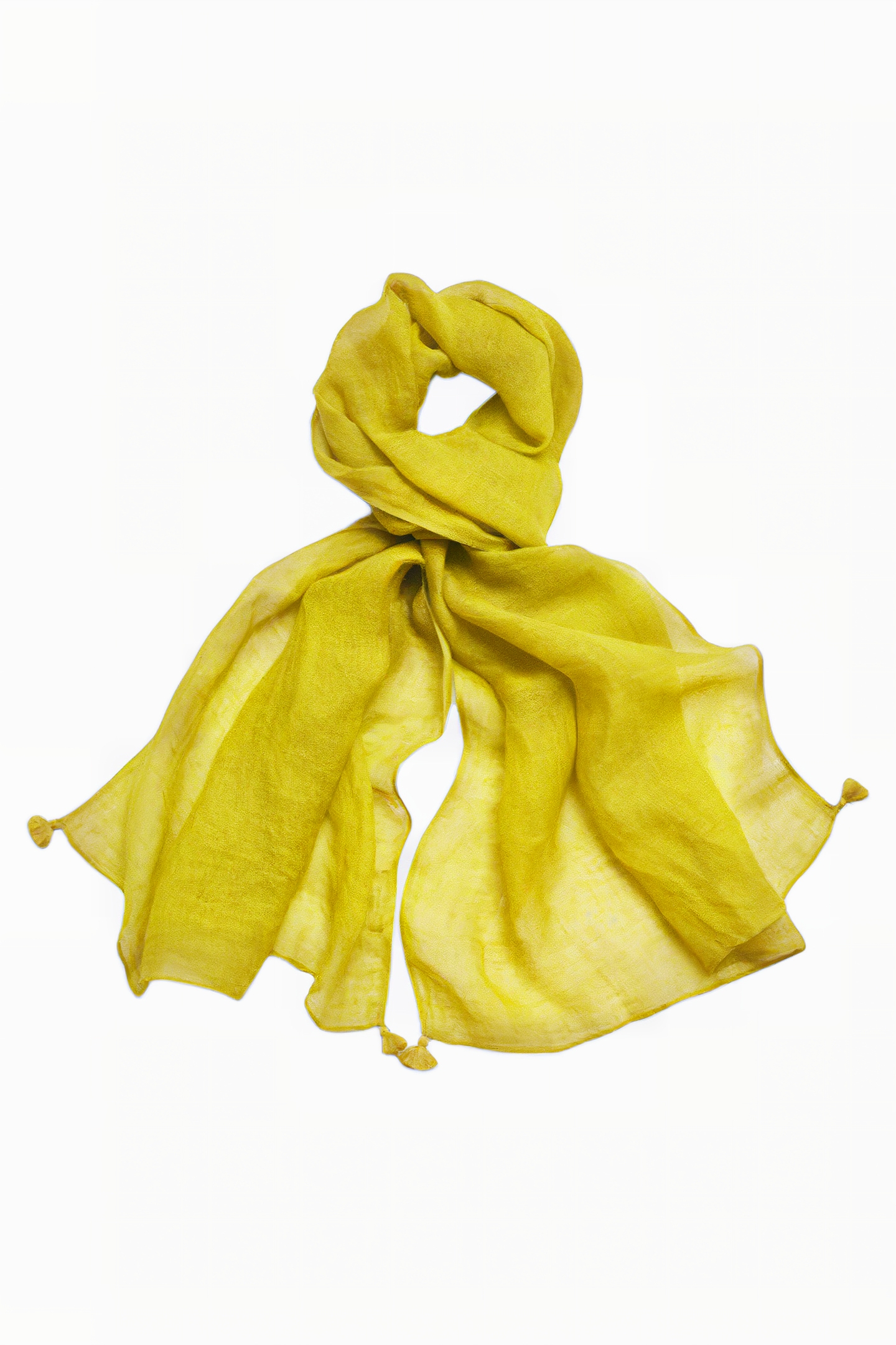 SAVANNAH LINEN SCARF MID CHARTREUSE 1